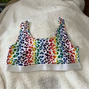 Torrid Curve Lounge Sleep Comfort Bralette Bra Wireless Animal Print Rainbow 1X